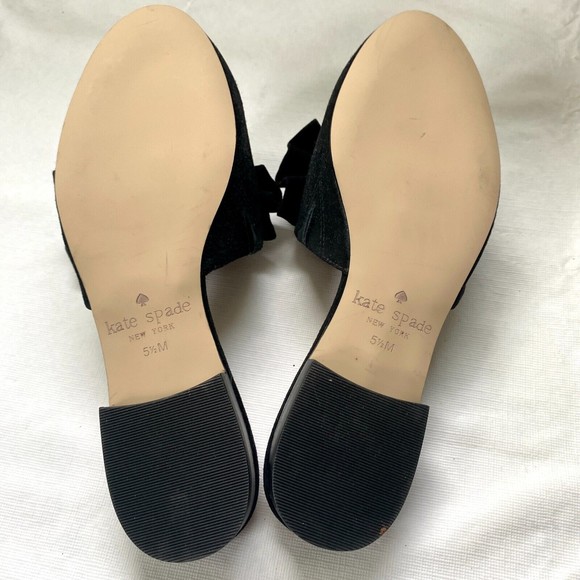 Kate Spade Black Mules Classic Suede Design - Picture 6 of 9